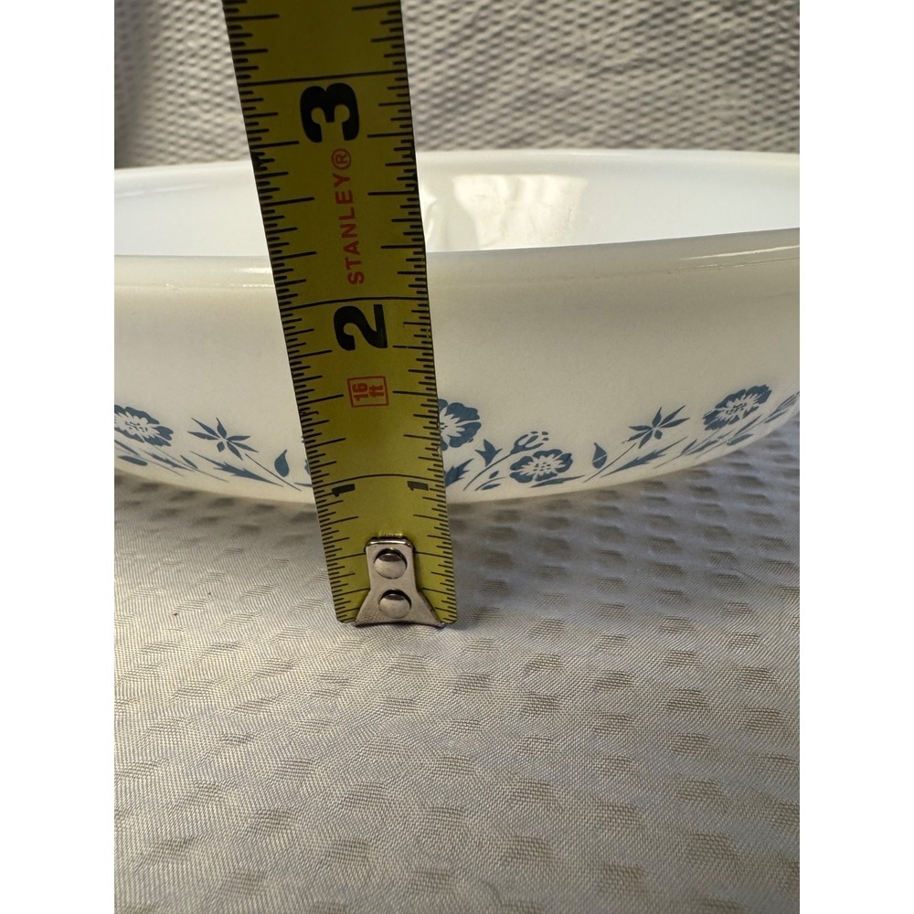 VTG Glasbake Blue Flower Floral Pattern White Divided Casserole Dish J2352‎ EUC - Picture 6 of 11